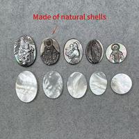 Liontin Keluarga Kudus Ukiran CNC Laris Manis, Perhiasan Mutiara Asli untuk Kalung & Gelang DIY