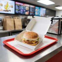 Boîte à hamburger en papier blanc personnalisée en gros Xisngyu pour les grandes chaînes de restauration rapide, emballages à emporter et services de restauration