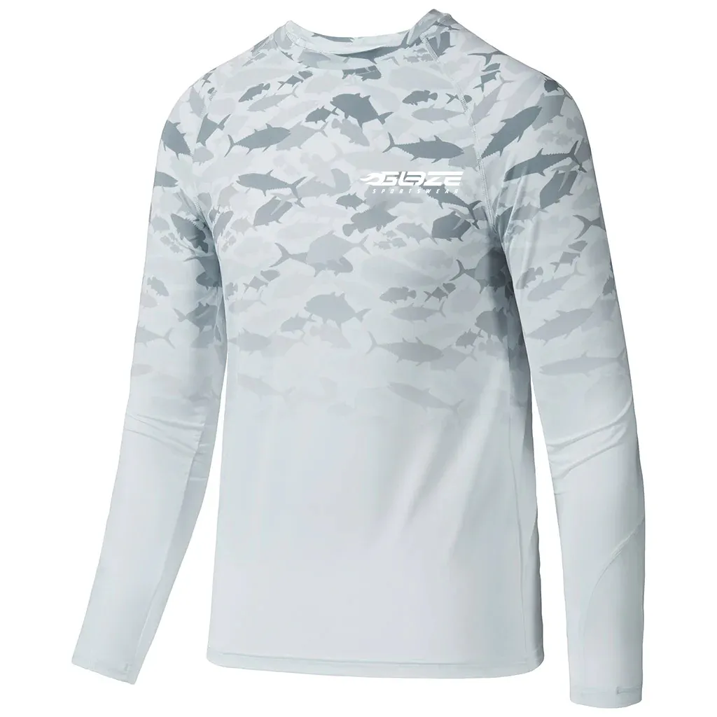 UPF 50 + Protección solar UV Camisas de pesca de manga larga Hombres Tops Gear Soft Summer Jersey Uniforme de deportes al aire libre