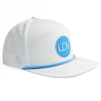 Casquette de sport unisexe HS15 OEM personnalisée en usine, imperméable, à 6 panneaux, à visière plate, avec trous découpés au laser, pour le surf, le canoë et les loisirs