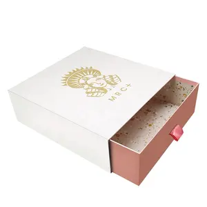 Paper Gift Packaging Custom Logo Luxury Rigid Box Gift Packaging T-shirt Clothes Box Sliding Drawer Box With Logo