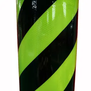 Black and <strong>Fluorescent</strong> Yellow Lime Reflective Chevron Sheeting <strong>Vinyl</strong> - Product Image 2