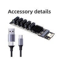 Adaptateur de carte d'extension USB10G de type C vers 5 SATA3 6 Gbit/s JM575 JMS580