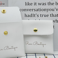 Pochette à bijoux personnalisée en cuir PU blanc avec fonction de sécurité pour montres, pierres précieuses et bagues, emballage en matériau recyclable, logo personnalisé, soie