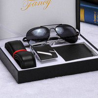Set de Regalo Empresarial Promocional para Hombre, Reloj Automático para el Día del Padre, Cinturón con Hebilla de Cuero con Serigrafía, Cartera, Regalo de Cumpleaños Shanqi
