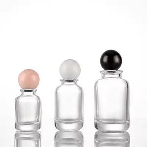 Botella de Perfume Cilíndrica de Vidrio de 100ml, 50ml, 30ml, Fondo Grueso, Nueva Botella de Vidrio con Bola de Color y Tapa - Product Image 5