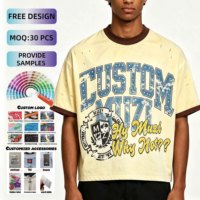 Camiseta Vintage Raglan para Hombre, 100% Algodón, Tejido Grueso, Estampado Personalizado, Manga en Contraste, Lavado Ácido, Corte Regular, Estilo Formal, Ropa Urbana