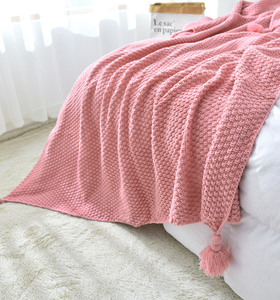 Bán Buôn Màu Sắc Khác Nhau Kích Thước 150*200Cm Sofa Giải Trí Điều Hòa Không Khí Văn Phòng Khăn Choàng Nap Khăn Choàng Dệt Kim Tua Ném Chăn - Product Image 3