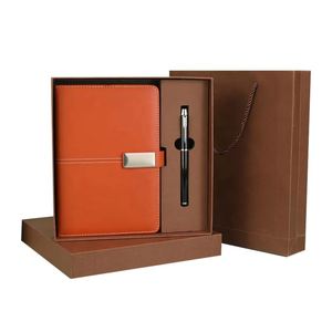 Coffrets cadeaux de luxe personnalisés, ensemble bloc-notes et stylo A5, cadeau pour homme, logo personnalisé, cadeau d'affaires, bloc-notes avec fermoir et stylo - Product Image 1