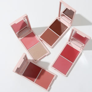 Paleta <span class=keywords><strong>de</strong></span> rubor en crema rosa vegana sin talco con espejo Etiqueta Privada paleta <span class=keywords><strong>de</strong></span> contorno y rubor - Product Image 1