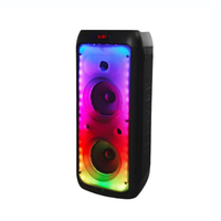 Micrófono Inalámbrico Portátil de 8 Pulgadas para Exteriores, Altavoz de Karaoke Compatible con APP, Iluminación LED RGB, Salida de 60 W, Batería de 3600 mAh, 5.0