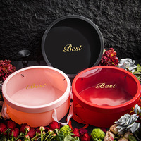 Lege transparante displaydoos rond en hartvormig acryl cadeaudoos met handvat luxe bloemen fruit cadeaudoos voor Moederdag