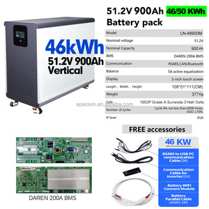 Livraison gratuite article 46kWh 900Ah LiFePO4 <span class=keywords><strong>batterie</strong></span> 8000 cycles avec disjoncteur 2A égaliseur actif <span class=keywords><strong>batterie</strong></span> de stockage d'énergie domestique - Product Image 2