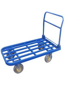 Carro de plataforma plegable de gran capacidad con 4 ruedas, tubo cuadrado, silencioso, de alta carga, de acero engrosado, carro de arrastre OEM para herramientas de compras - Product Image 6