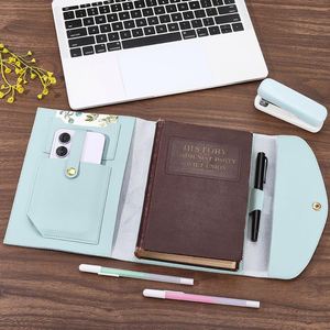 Personalized PU Leather Promotional Handmade Notebook Cover Card Slots Refillable Case A5 Travelers Envelope Welcome <b>Gifts</b> - Product Image 4