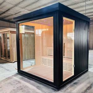 صنع في الصين 2-4 أشخاص خشب هيملوك صلب مربع ساونا بخار جاف في الهواء الطلق مع تسخين 9 كيلو وات للاستخدام في الشقة ساونا في الهواء الطلق - Product Image 2