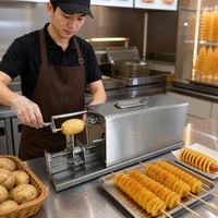 Automatische Tornado Aardappelmachine Elektrische Spirale Aardappel Twister Snijder Cutter RVS voor Frieten Hotdog Twist