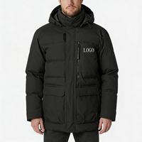 Veste parka pour homme avec logo imprimé personnalisé, doublure en duvet, manteau en polaire, haute qualité, imperméable, capuche zippée amovible, veste longue pour l'hiver