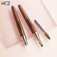 Hechunzi Nouveau design détachable et remplaçable, manche en bois de santal, 2 en 1, fournisseur d'outils de manucure, brosses à ongles