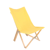 Chaise de camping pliante en teck Mixarts Modern Moon Chair pour l'extérieur, la plage et les voyages