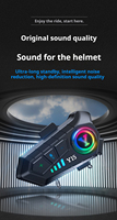 Headset Helm Motor Y15 2026 Baru, Headphone Stereo HiFi Nirkabel dengan Sistem Audio Asisten Suara Tahan Air untuk Berkendara