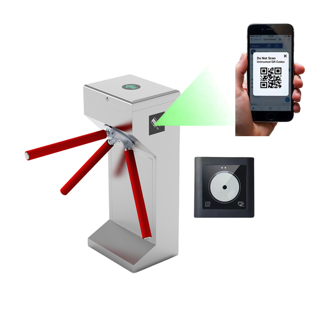 Custom Access Control Scanning QR Code Stainless Steel 2-Way Swing Barrier Gate Semi Automatic Brushless Motor IP66 Anti-Pinch