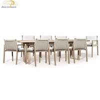 Jardin extérieur patio 10 places meubles teck salle à manger ensemble en bois massif antique table à manger et chaise extérieur salle à manger ensemble