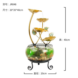 Pecera de cristal decorativa de escritorio con agua circulante, decoración moderna para el hogar, la oficina o como regalo. - Product Image 5