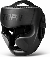 Casque de boxe à couverture intégrale, rembourrage épais, cuir PU, protection intégrale du visage, Muay Thai, Sanda, MMA, pour adultes et enfants, unisexe, OEM, fermeture à boucle