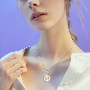 Joyería al por Mayor, Plata <span class=keywords><strong>de</strong></span> Ley 925, Collar con Colgante <span class=keywords><strong>de</strong></span> Medallón con Foto <span class=keywords><strong>de</strong></span> Girasol, Eres Mi Sol - Product Image 5