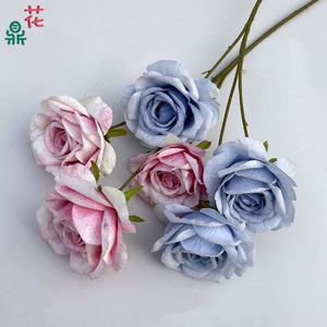 Fleurs artificielles en soie, roses réalistes, décorations murales florales pour mariage, rondes, modernes, fabriquées en Chine - Product Image 3