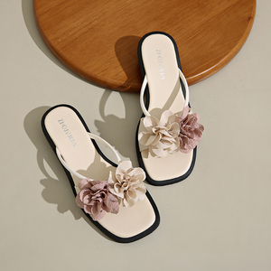 Sandales et pantoufles pour femmes personnalisables, élégantes, pour sorties, fleurs, voyages, <span class=keywords><strong>photos</strong></span>, antidérapantes, simples, légères, tendance, vente en gros - Product Image 2