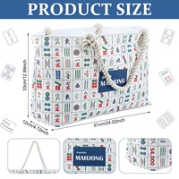 Ensemble de Mahjong Américain Personnalisé en PU avec Housse de Protection Minimaliste Unisexe et Sac de Rangement pour 4 Joueurs, Support et Poussoir de Cartes