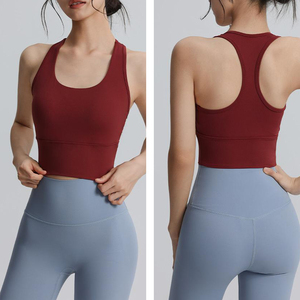 Wholesale Workout Sportswear Suit Women's High Waist Yoga Leggings <b>Cross</b> Back Sports Bra 2 Piece Set Gym Fitness Sets - Product Image 3