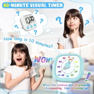 Minuteries de 60 minutes pour la salle de classe, la <span class=keywords><strong>cuisine</strong></span>, le bureau, horloge minuteur pour enfants avec disque arc-en-ciel - Product Image 2