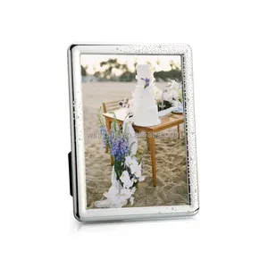 In stock Custom 13x18cm splash dots pattern stamp 5x7inch photo frame Home Decor Christmas Gifts silver plated picture frame