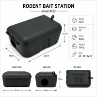 Station d'appât verrouillable pour rongeurs, boîte à appât pour souris et rats en PP noir, réutilisable, intérieur/extérieur, piège de lutte antiparasitaire