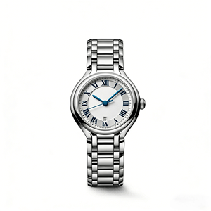 Reloj de Vestir Automático 2026 con Caja de Acero Plateado, Esfera Blanca, Números Romanos, Manecillas Azules, Fecha y Brazalete de Acero Longinesing - Product Image 1