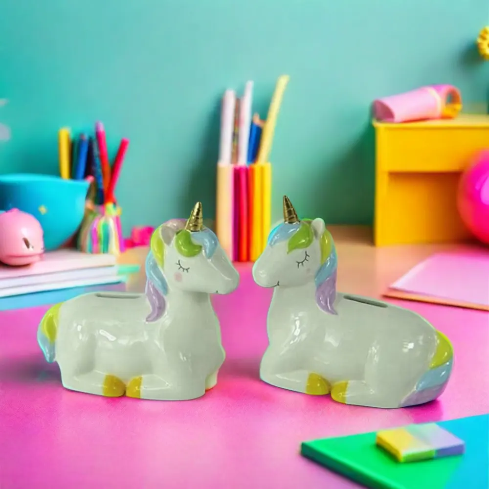 Most Popular Custom Unicorn Ceramic Piggy Bank Porcelain Saving Bank in Animal Shape