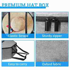 Cross-Border Amz Hot-Selling Foldable Fabric <b>Box</b> Cowboy <b>Hat</b> Storage Bag With Handle for Men & Women Clothing - Product Image 3