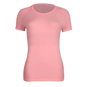 Pink <b>Women</b> <b>Compression</b> T Shirt Short Sleeve Fitness Tee Stretch Sports <b>Top</b> for Gym Training - Product Image 4