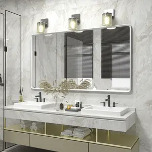 Dekorativer Kosmetik spiegel Modernes Schlafzimmer Badezimmer Wand spiegel Silber Spiegel zum Verkauf