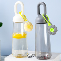 Gobelet d'eau en plastique incassable en forme de pétale créatif pour filles - Haute valeur esthétique, portable, pour voiture et extérieur, cordon inclus