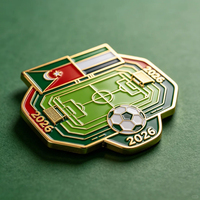 Broche personnalisée haut de gamme en émail cloisonné aimanté, logo d'équipe de football, émail souple, médaille, étanche, pour usage promotionnel