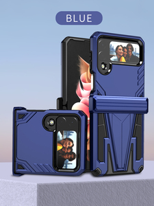 Funda de teléfono móvil <span class=keywords><strong>a</strong></span> prueba de golpes para <span class=keywords><strong>Samsung</strong></span> Z flip 4, con soporte para teléfono - Product Image 4