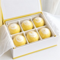 Bombe de bain artisanale au citron, boule effervescente jaune crémeuse, relaxante, hydratante, pour spa, lot de 6 pièces, vente en gros, personnalisable OEM ODM, 100g