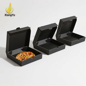 Boîtes à pizza noires en gros de 12 et 14 pouces, emballage en carton, design personnalisé imprimé, emballage en vrac, boîtes à pizza bon marché avec votre propre logo - Product Image 1