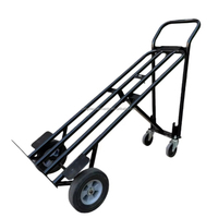 Chariot industriel robuste 3-en-1, capacité 200 kg, plateforme à quatre roues verrouillable, chariot à main pour usage domestique