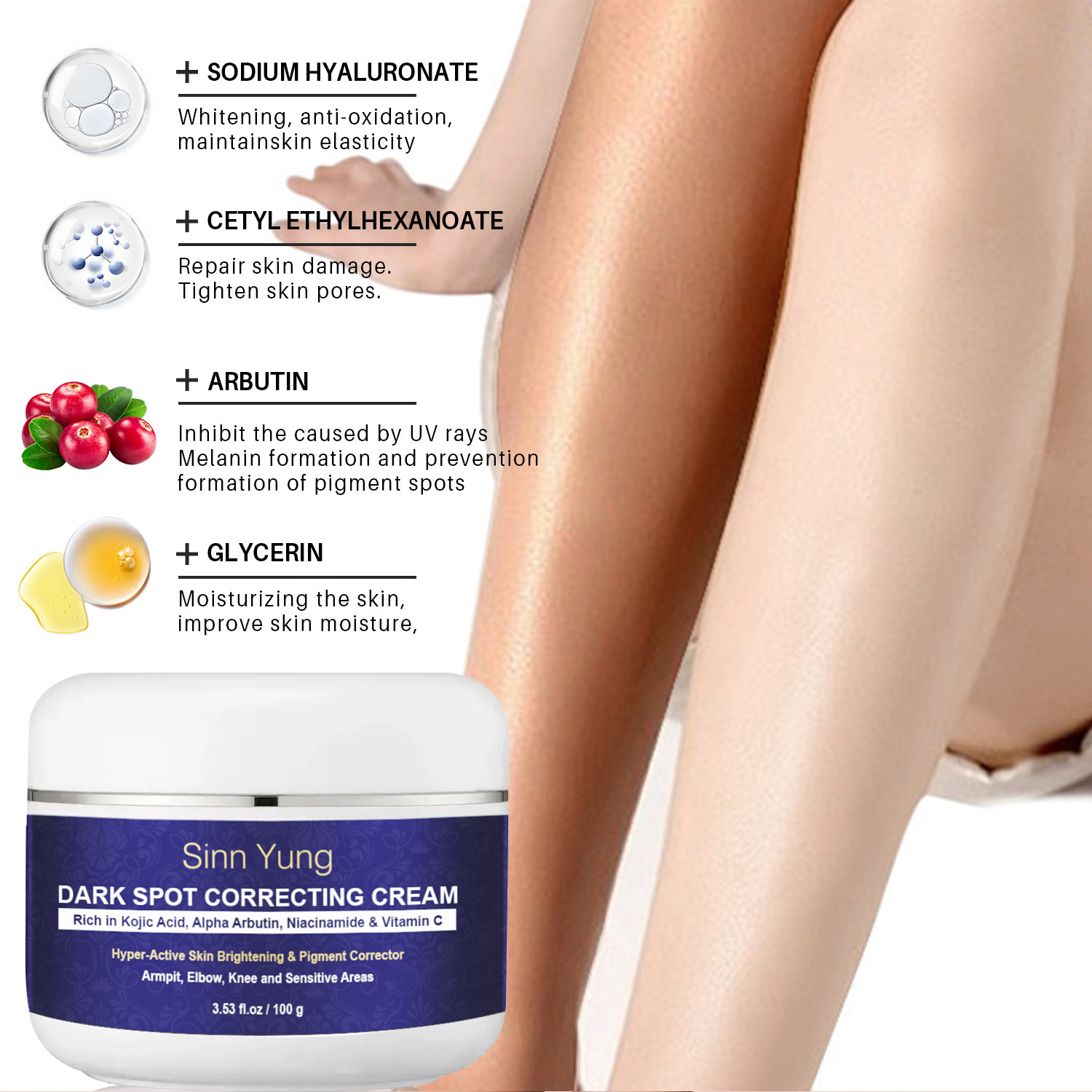 Sinn Yung Dark Spot Correcting Cream - Organic Kojic Acid