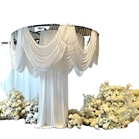 Rideau de fond blanc Muwei pour mariage, rideau d'arche de scène, toile de fond pour décoration de banquet de mariage, rideau ondulé de scène